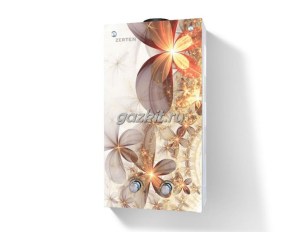 Газовая колонка Zerten B-20 Glass, бежевые цветы